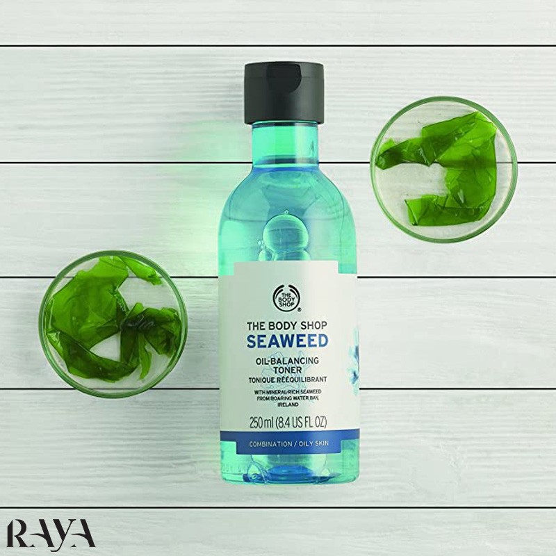 تونر سیوید بادی شاپ رنگ آبی حاوی جلبک دریایی مناسب پوست مختلط حجم 250 میلی لیتر The Body Shop Seaweed Oil Balancing Toner